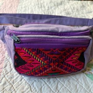 Purple with Pink Embroidery Fanny Pack (Guatemalan)